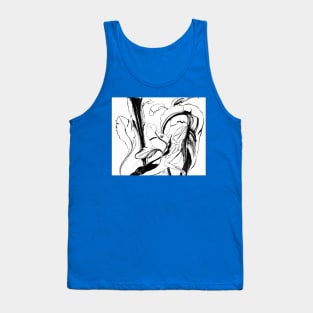 Plant in Blue Marker - Leaf of Life Miracle Leaf - White on Black Tank Top